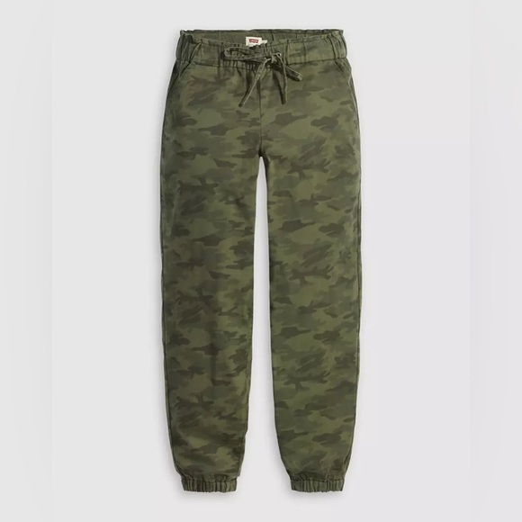 Levi's | Women’s Green Camo Off Duty Drawstring Elastic Waist Jogger Pants Sz L - Picture 15 of 15